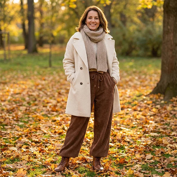 Estela - Pantalones de pana de corte relajado y desenfadados