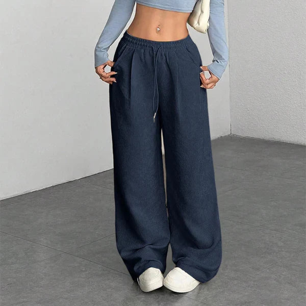 Estela - Pantalones de pana de corte relajado y desenfadados