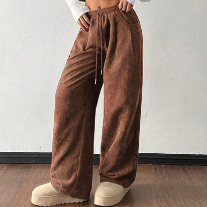 Estela - Pantalones de pana de corte relajado y desenfadados