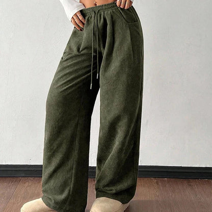 Estela - Pantalones de pana de corte relajado y desenfadados