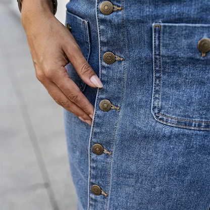 Talía - Falda denim midi con botones