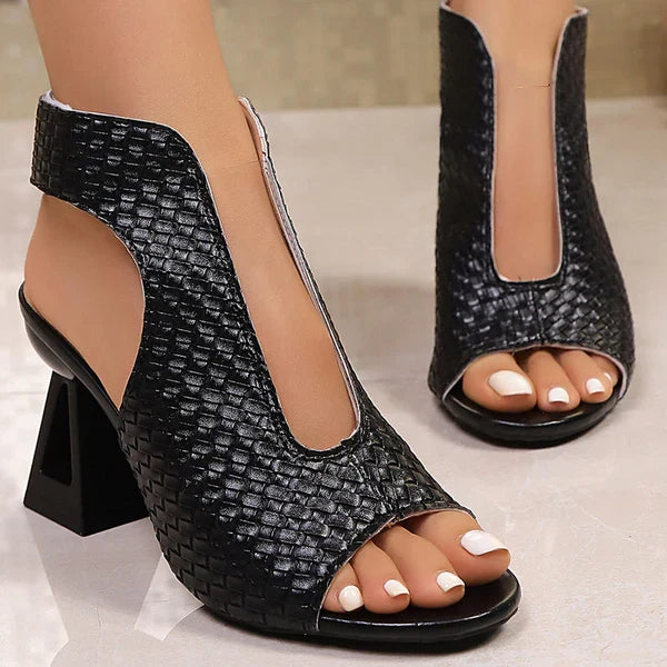 Sabela - Elegantes sandalias de tacón con punta abierta