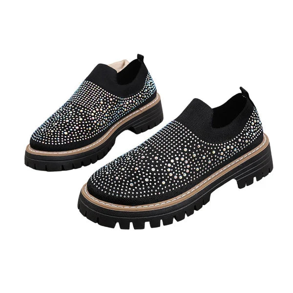 Lorena - Mocasines sin cordones con pedrería brillante