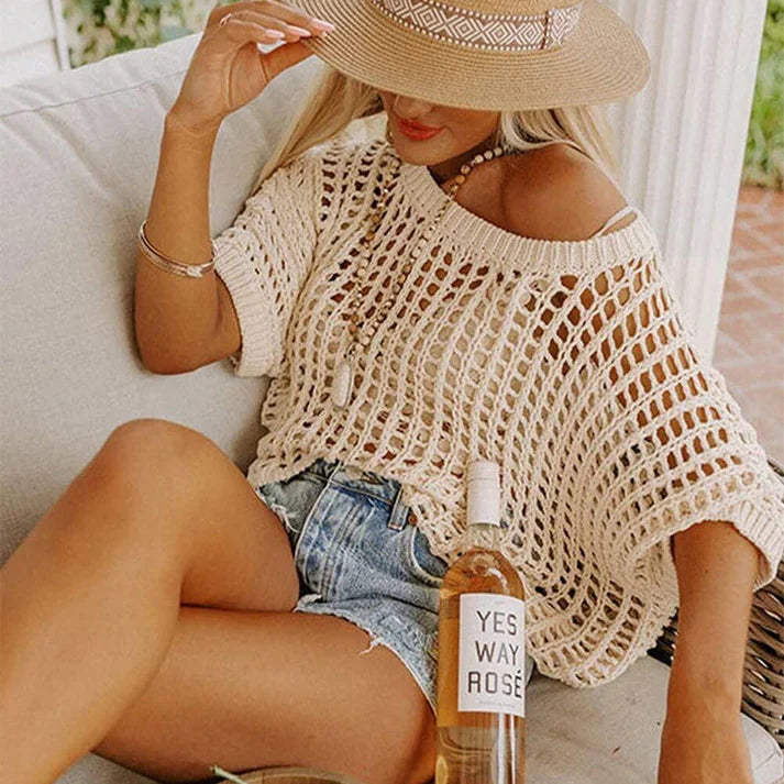 Aitana - Jersey de verano de punto calado de estilo diario