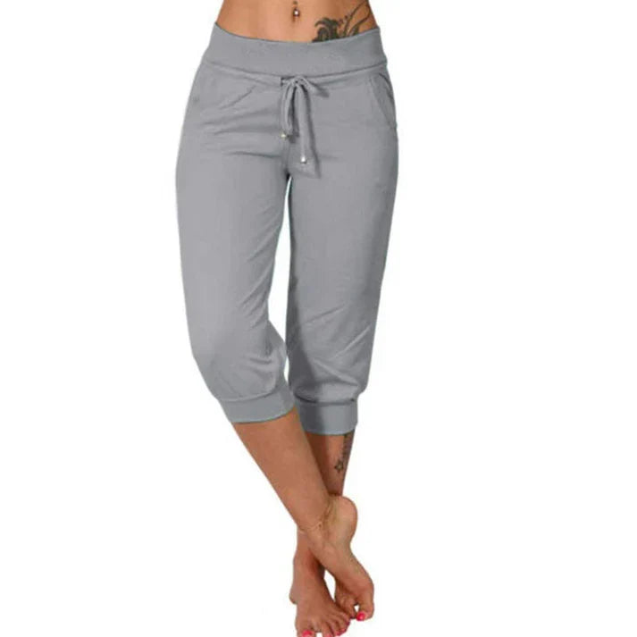Natalia - Pantalón capri ajustado de tiro alto