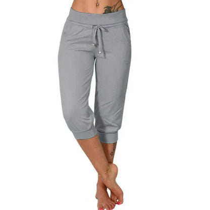 Natalia - Pantalón capri ajustado de tiro alto
