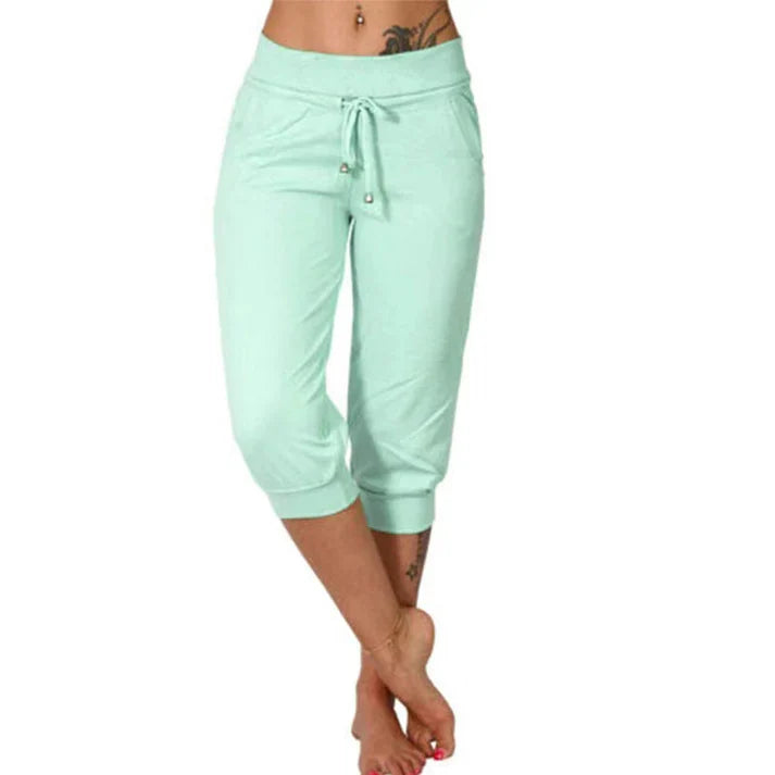 Natalia - Pantalón capri ajustado de tiro alto