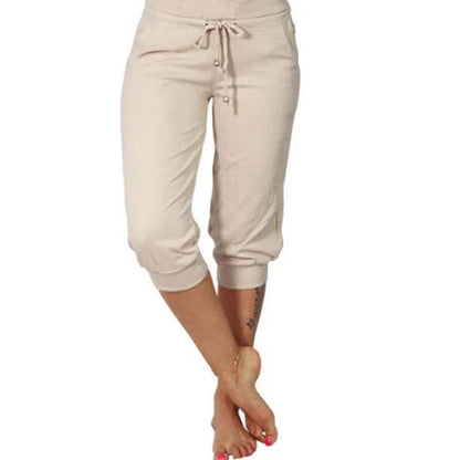 Natalia - Pantalón capri ajustado de tiro alto