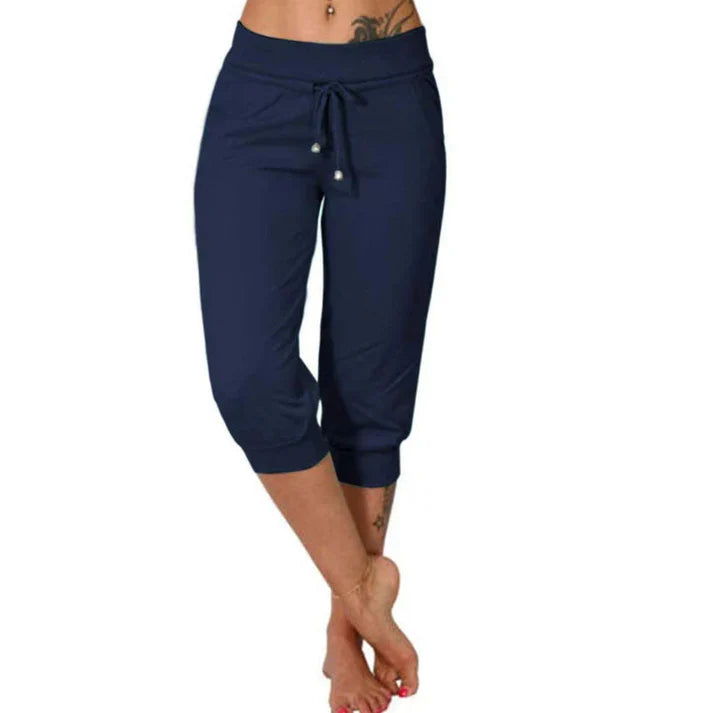 Natalia - Pantalón capri ajustado de tiro alto