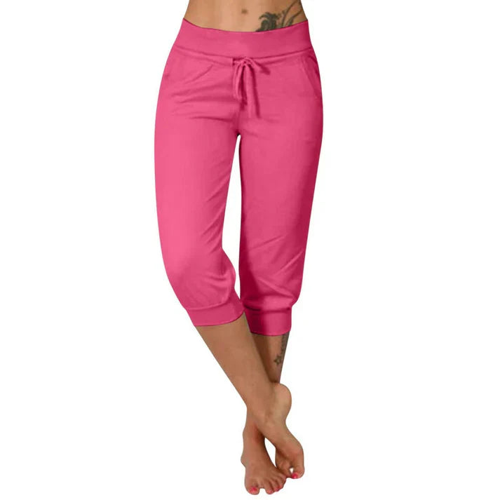 Natalia - Pantalón capri ajustado de tiro alto
