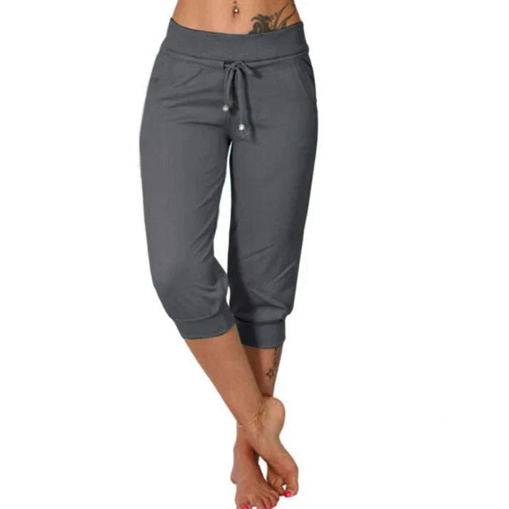 Natalia - Pantalón capri ajustado de tiro alto