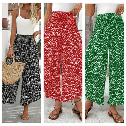 Arlet - Pantalón de caída ligera de lunares con volante