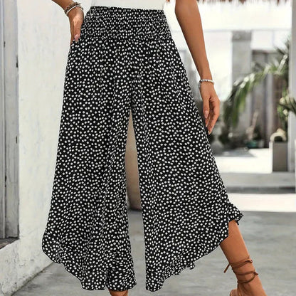 Arlet - Pantalón de caída ligera de lunares con volante