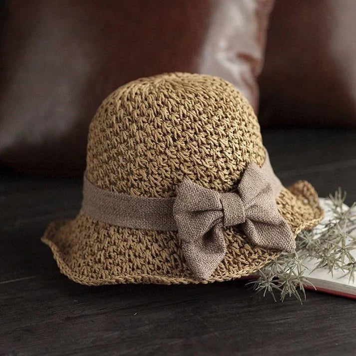 Ainoa - Sombrero de paja con lazo de inspiración vintage