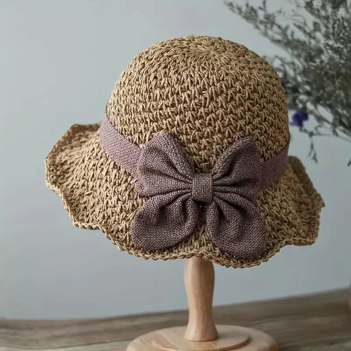 Ainoa - Sombrero de paja con lazo de inspiración vintage