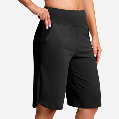 Estela - Pantalones cortos de yoga de tiro alto con bolsillos