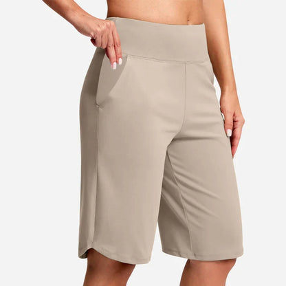 Estela - Pantalones cortos de yoga de tiro alto con bolsillos