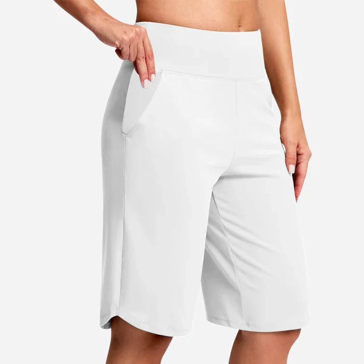 Estela - Pantalones cortos de yoga de tiro alto con bolsillos