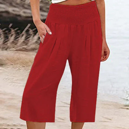 Siena - Pantalones capri ligeros con cintura elástica