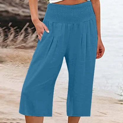 Siena - Pantalones capri ligeros con cintura elástica
