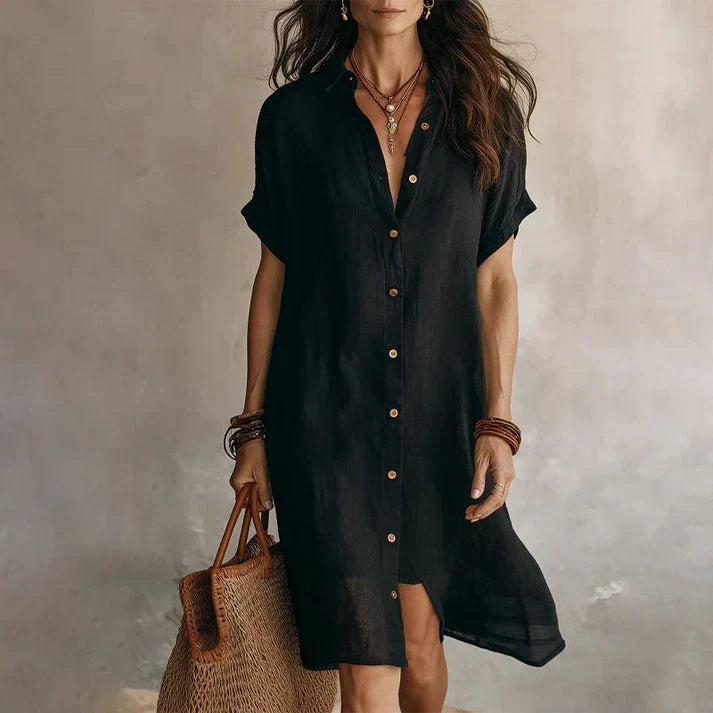 Valeria - Vestido camisero de manga corta
