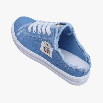Aurora - Zapatillas mule denim de suela cómoda