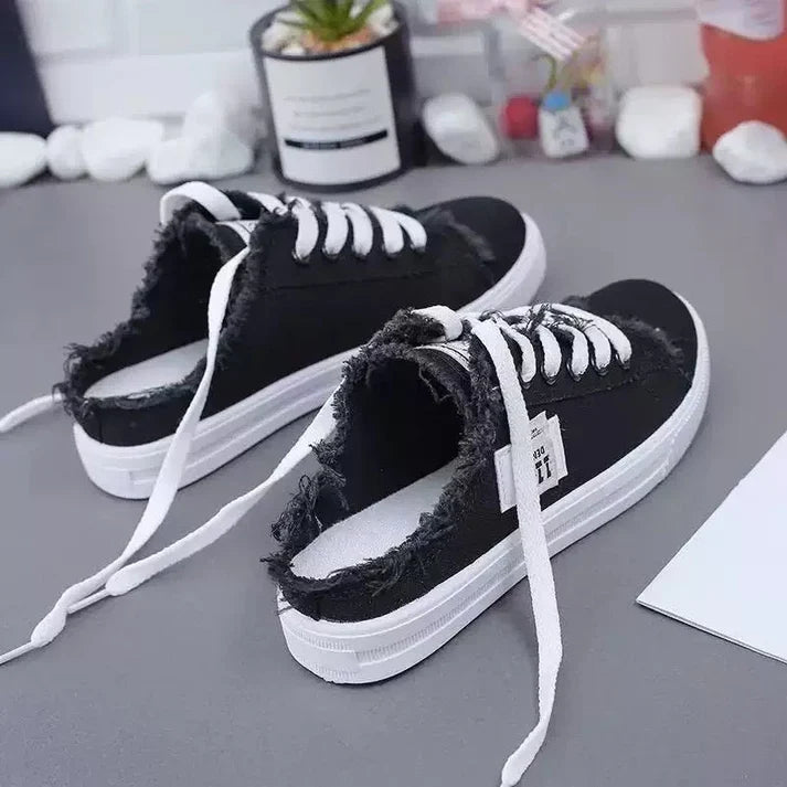 Aurora - Zapatillas mule denim de suela cómoda