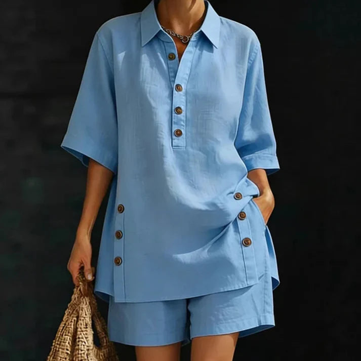 Sara - Conjunto veraniego de camisa amplia y short