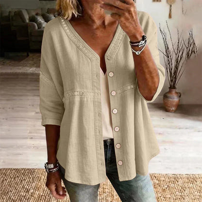 Sofía - Blusa lisa con botones