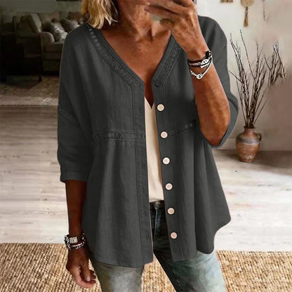 Sofía - Blusa lisa con botones
