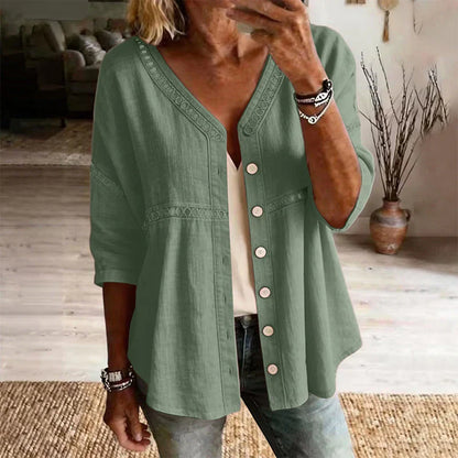 Sofía - Blusa lisa con botones