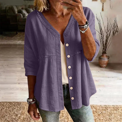Sofía - Blusa lisa con botones
