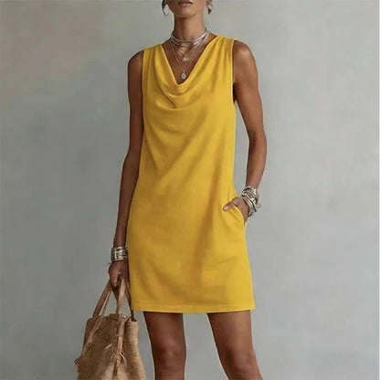 Alicia - Vestido elegante con escote drapeado