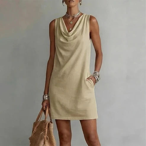 Alicia - Vestido elegante con escote drapeado