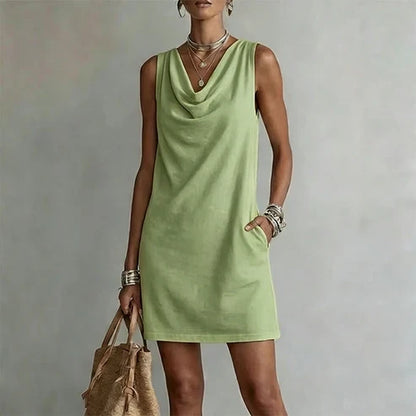 Alicia - Vestido elegante con escote drapeado