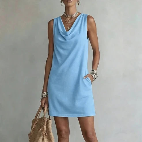 Alicia - Vestido elegante con escote drapeado