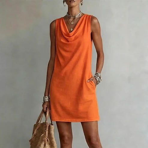 Alicia - Vestido elegante con escote drapeado