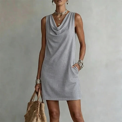 Alicia - Vestido elegante con escote drapeado