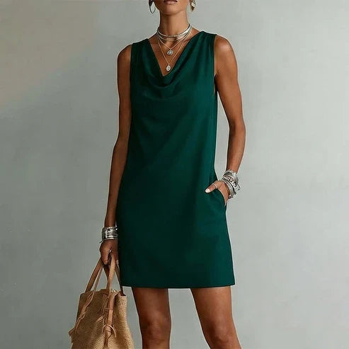 Alicia - Vestido elegante con escote drapeado