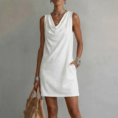 Alicia - Vestido elegante con escote drapeado