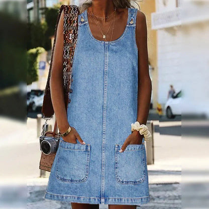 Alba - Vestido denim de estilo diario de Tirantes