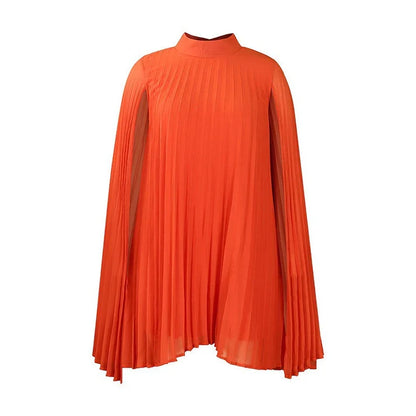 Ariel - Vestido de textura plisada con mangas capa