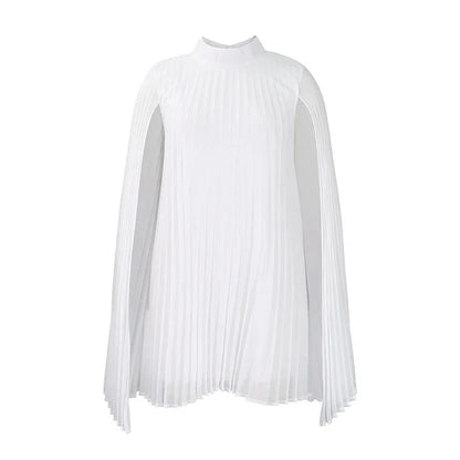 Ariel - Vestido de textura plisada con mangas capa