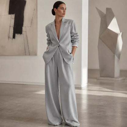 Nadia - Conjunto sastre con blazer y pantalón de línea amplia