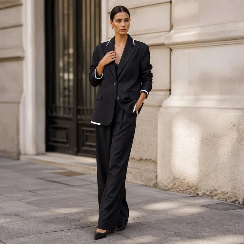 Nadia - Conjunto sastre con blazer y pantalón de línea amplia