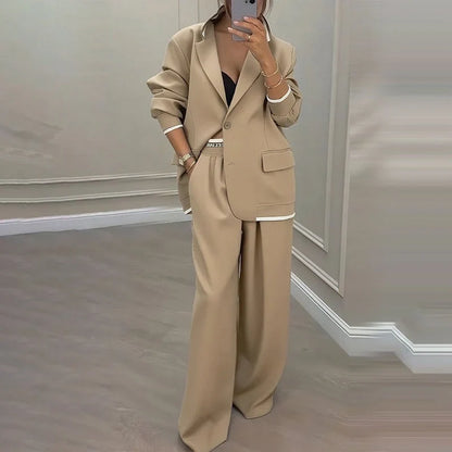 Nadia - Conjunto sastre con blazer y pantalón de línea amplia
