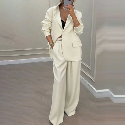 Nadia - Conjunto sastre con blazer y pantalón de línea amplia