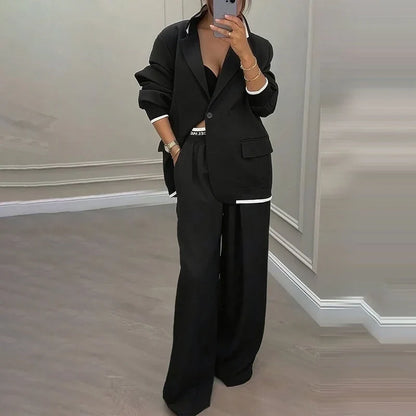 Nadia - Conjunto sastre con blazer y pantalón de línea amplia