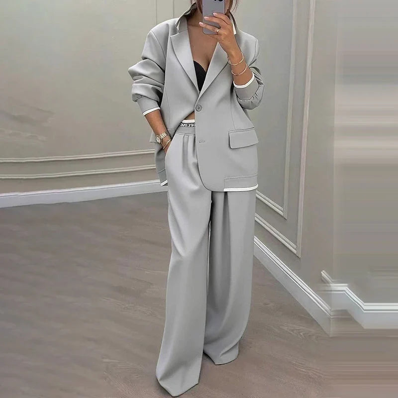 Nadia - Conjunto sastre con blazer y pantalón de línea amplia