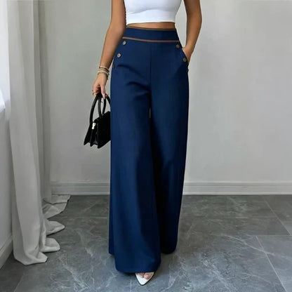 Ariadna - Pantalón de tiro alto con acabados a contraste